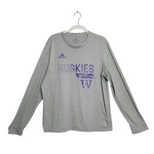 adidas Men's UW Huskies Creator Long-Sleeve Tee in Gray/Purple - Sz L